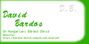 david bardos business card